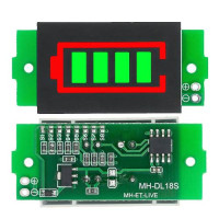 1S - 8S Ličio baterijų talpos indikatoriaus modulis žalias