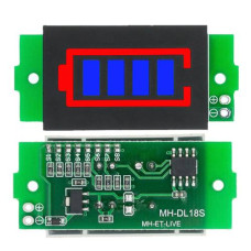 1S - 8S Ličio baterijų talpos indikatoriaus modulis mėlynas